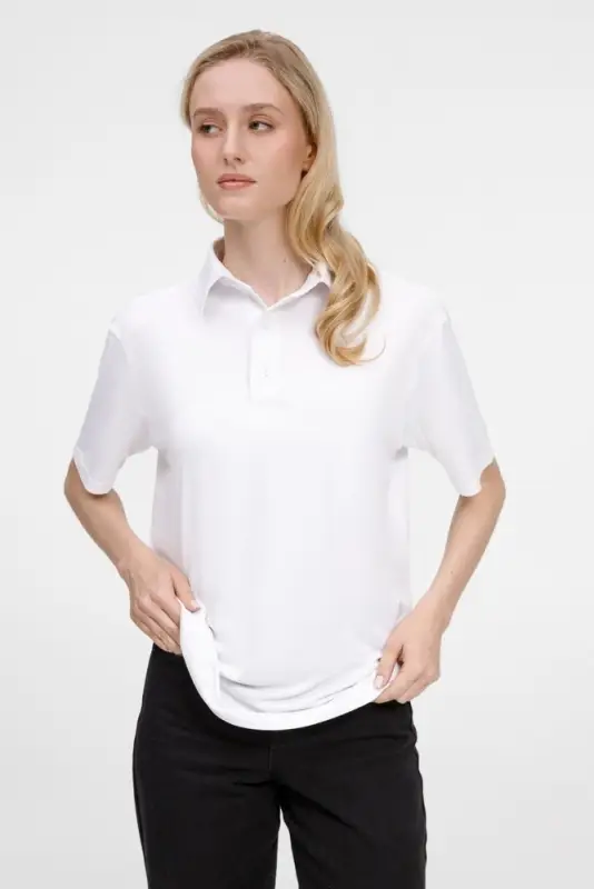 Рубашка поло унисекс Senti, белая, размер XXL Рубашка поло унисекс Senti, белая, размер XXL