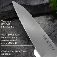 Нож кухонный овощной Magistro Hinshitsu, нержавеющая сталь, лезвие 10.6 см, длина 24 см, чёрный