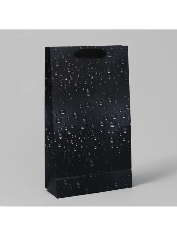 Пакет подарочный под две бутылки, упаковка, Black, 35&times;20&times;9 см