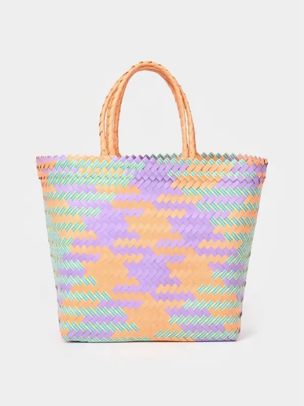 Сумка плетёная, 30&times;10&times;30 см, пластик, разноцветная