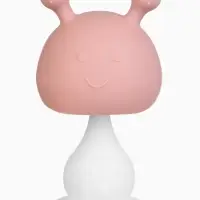 Прорезыватель силиконовый для зубов с погремушкой 3 в 1 M&B «Зайка», розовый