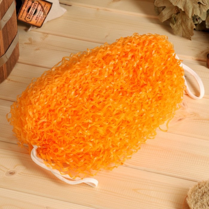 Мочалка банная  "Бублик" большая цвет МИКС 32 см