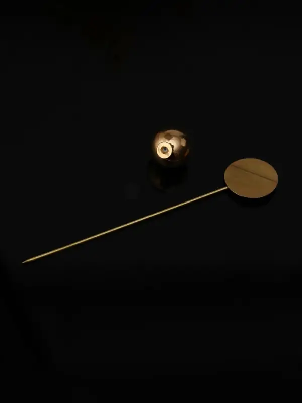 Основа &laquo;Брошь-игла&raquo; с шариком d=1.2 см (набор 5 шт.), L=7 см, площадка 1.5 см, цвет золото