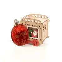 Ёлочная игрушка &laquo;Вагончик&raquo; 7.5&times;7 см, подвеска, от батареек AG10&times;3, свечение тёплое белое