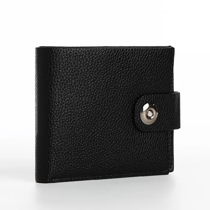 Портмоне мужское на магните, отдел для купюр, карт, монет, чёрное