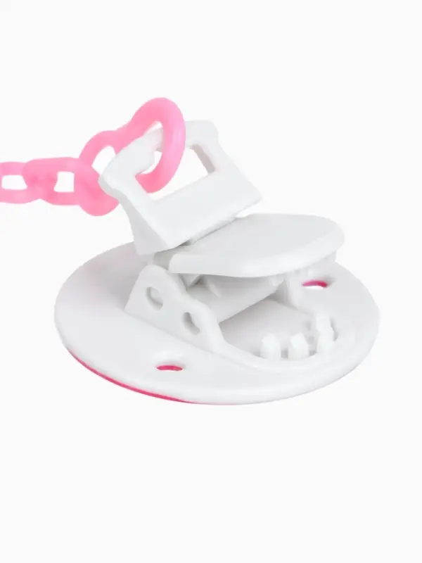 Соска - пустышка латексная ортодонтическая &laquo;Мур-мур&raquo;, от 0 мес., с держателем, розовая