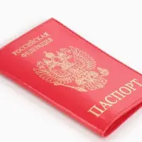 Обложка для паспорта, натуральная кожа, тиснение фольгой, гладкая, розовая