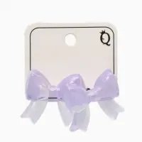 Серьги пластик &laquo;Бантик&raquo;, перламутровый, фиолетовые