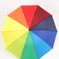 Зонт механический &laquo;Радужное настроение&raquo;, 4 сложения, 10 спиц, R=50/57 см, d=100 см, разноцветный