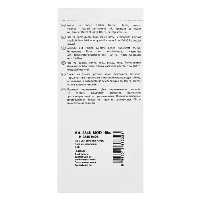 Маркер перманентный 2.0 мм Centropen 2846, линия 1 мм, синий