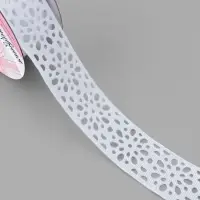 Лента декоративная, репсовая, ажурная, 25 мм, 9.1&plusmn;0.5 м, белая
