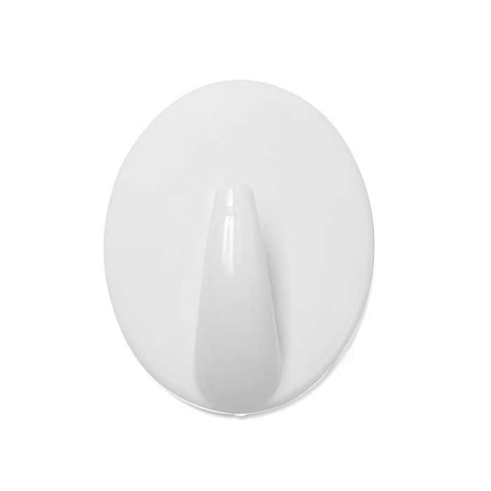 Держатель самоклеящийся ТУНДРА krep, 45х45 мм, цвет белый, овал, 3 шт.