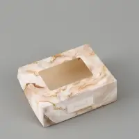 Коробка подарочная с окном &laquo;Мрамор&raquo;, 10&times;8&times;3.5 см, самосборная