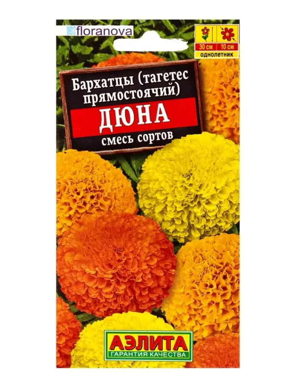 Семена цветов Бархатцы Дюна прямостоячие, смесь сортов С. Floranova, Ц/П,7 шт. Семена цветов Бархатцы Дюна прямостоячие, смесь сортов С. Floranova, Ц/П,7 шт.