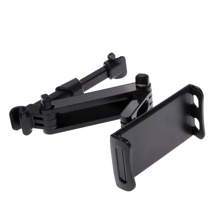 Держатель для телефона/планшета, на подголовник авто, телескопический, 11-21 см, чёрный