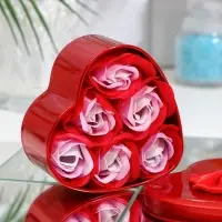 Мыльные розочки, трёхцветные, набор 6 шт., в коробке