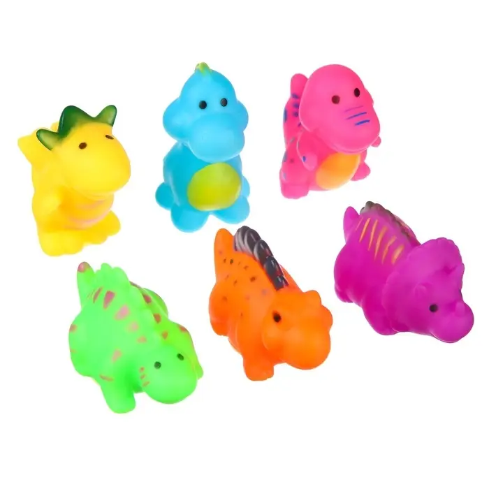 Резиновые игрушки для ванны Крошка Я &laquo;Динопарк&raquo;, с пищалкой, в наборе 6 шт., МИКС