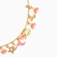 Набор детский &laquo;Выбражулька. Космос&raquo;, 3 предмета: бусы, пусеты, кольцо, розовый, золотой