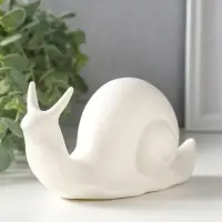 Сувенир керамика свет "Улитка" белый 3хLR44 15х5,7х7,5 см