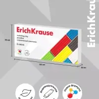 Пластилин ErichKrause Basic light pack, 6 цветов, 96 г, европодвес, в пакете