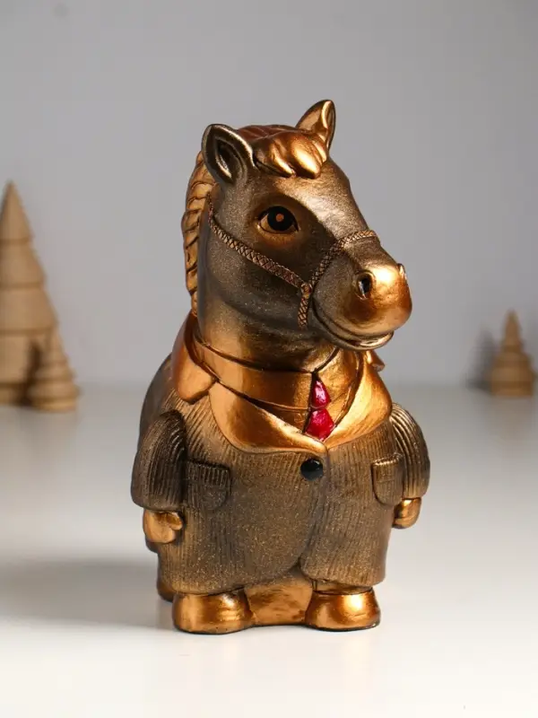 Копилка "Конь в пальто" 22,5х18х13 см, бронза