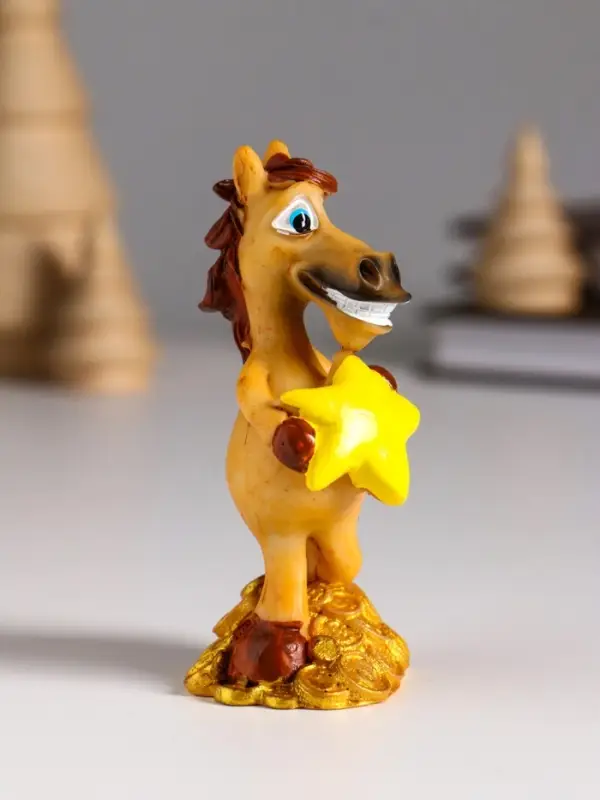 Сувенир полистоун Сувенир полистоун "Коник на монетах со звездой" 4х3,6х9 см