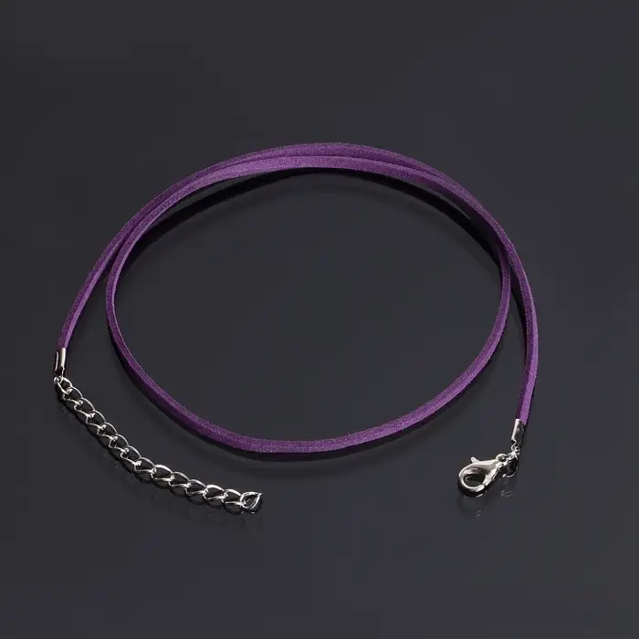 Шнурок из искусственной замши с замком, 45 см + удлинитель, фиолетовый Шнурок из искусственной замши с замком, 45 см + удлинитель, фиолетовый