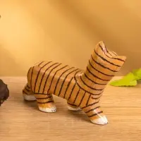 Сувенир «Полосатая кошка», 11×3×9 см, дерево, МИКС