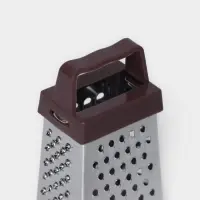 Тёрка четырёхгранная &laquo;Мини&raquo;, 3.5&times;6.5&times;3 см, для корицы и шоколада, нержавеющая сталь, коричневая