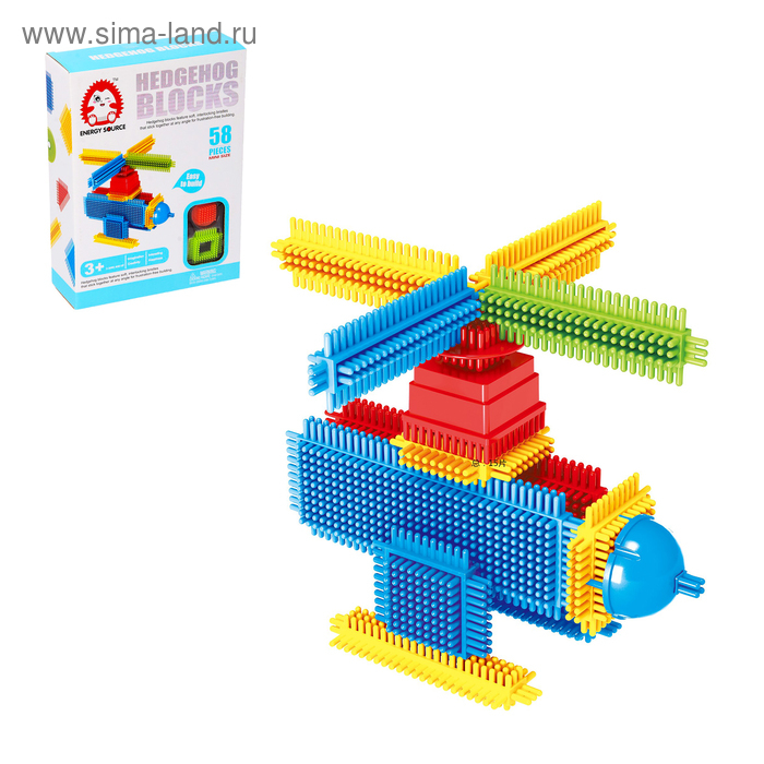 Конструктор игольчатый MINI BRISTLES «Вертолётик», 58 деталей Конструктор игольчатый MINI BRISTLES «Вертолётик», 58 деталей