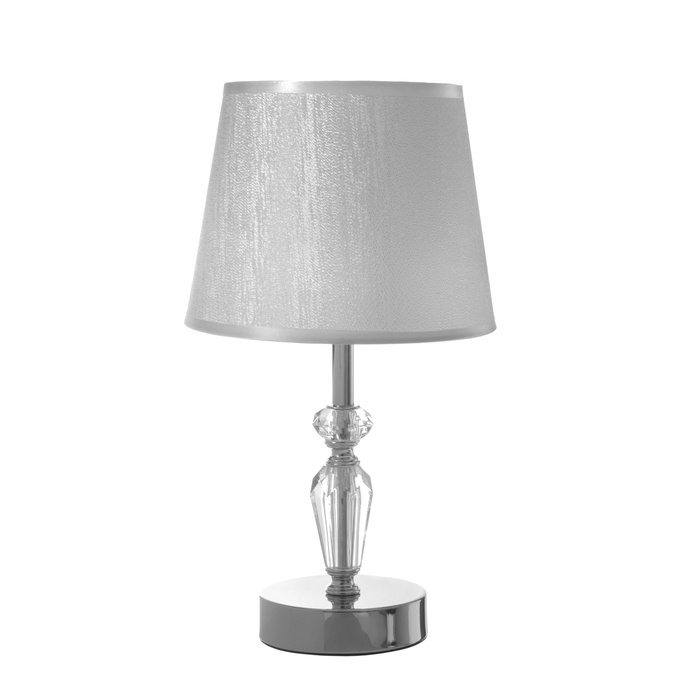 Настольная лампа с абажуром RISALUX «Элла», Е14, 40 Вт, хром, 18×18×33.5 см Настольная лампа с абажуром RISALUX «Элла», Е14, 40 Вт, хром, 18×18×33.5 см