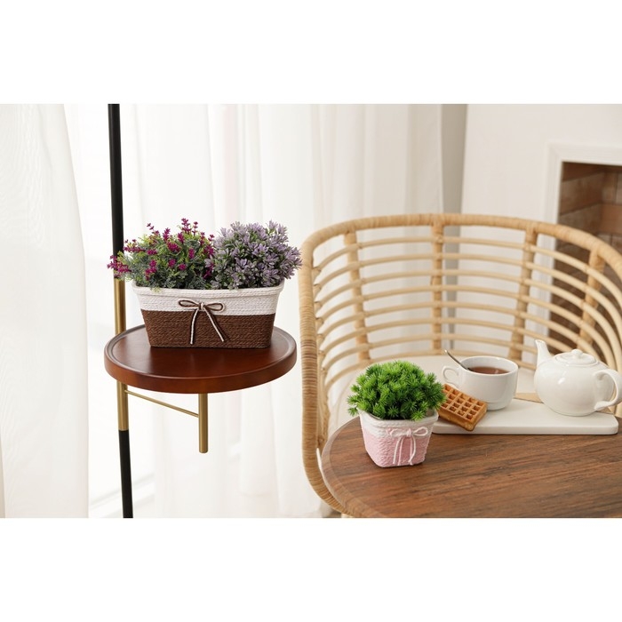 Кашпо для цветов плетёное «Бантик», 23,5×12,5×10,5 см, прямоугольник, цвет МИКС