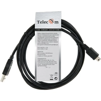 Кабель USB 2.0 A-->mini-B 5P (1,8м) чёрный, Telecom <TC6911BK-1.8M