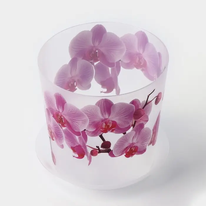 Горшок для орхидей с поддоном IDEA &laquo;Деко&raquo;, 1.2 л, пластиковый, прозрачный