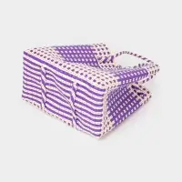 Сумка плетёная, 40&times;20&times;55 см, пластик, фиолетово-белая