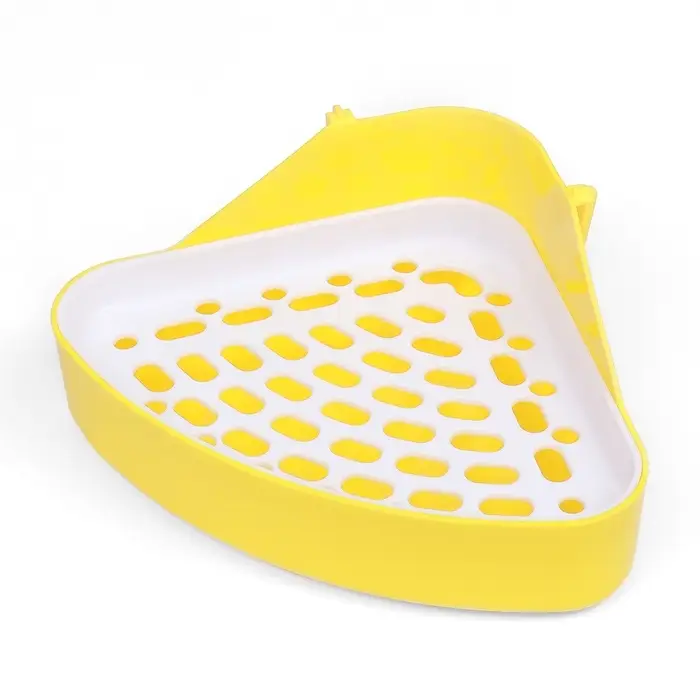 Туалет для кроликов и хорьков, 24&times;18&times;11 см, угловой, пластик, жёлтый