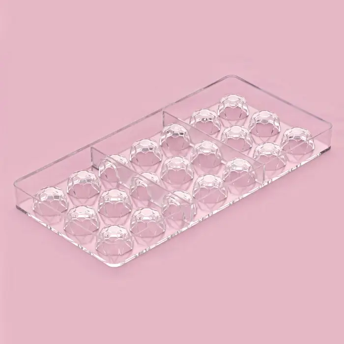 Форма для конфет и шоколада KONFINETTA &laquo;Бриллиант&raquo;, 27.5&times;13.5 см, 21 ячейка d=2.5 см, пластик, прозрачная