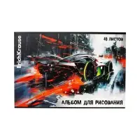 Альбом для рисования А4, 40 листов, на скобе, ErichKrause Adrenaline Speed, МИКС