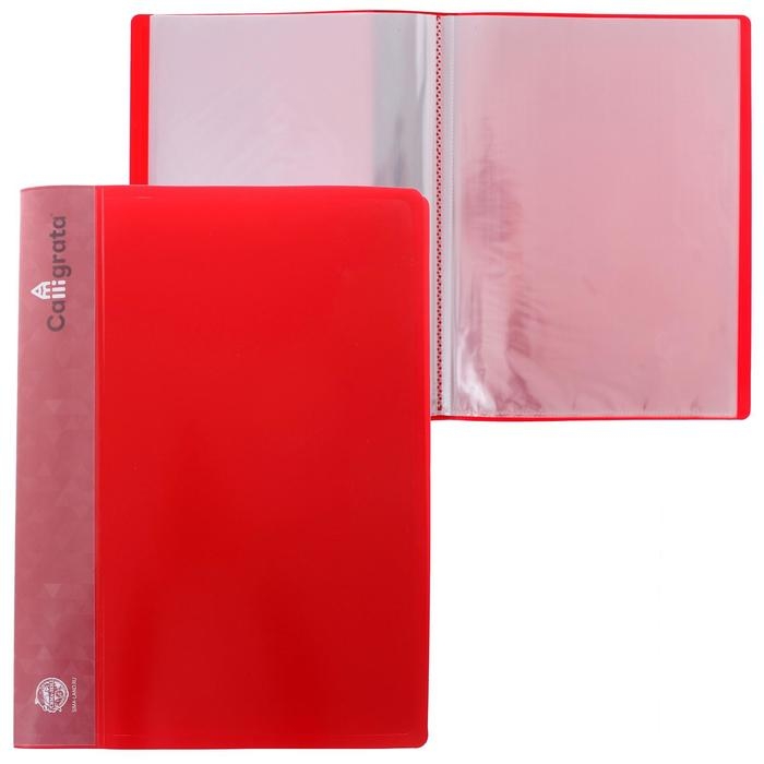 Папка с 80 вкладышами А4, 700 мкм, Calligrata, карман на корешке, красная Папка с 80 вкладышами А4, 700 мкм, Calligrata, карман на корешке, красная