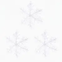 Ёлочные игрушки набор 3 шт. &laquo;Зимнее волшебство. Снежинка - пушинка&raquo;, d=14 см, белый