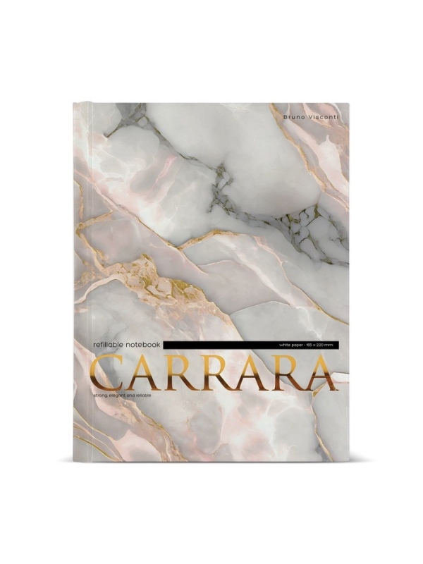 Тетрадь на кольцах 80л кл CARRARA, со смен блоком, тв обл, бл 60 г/м2