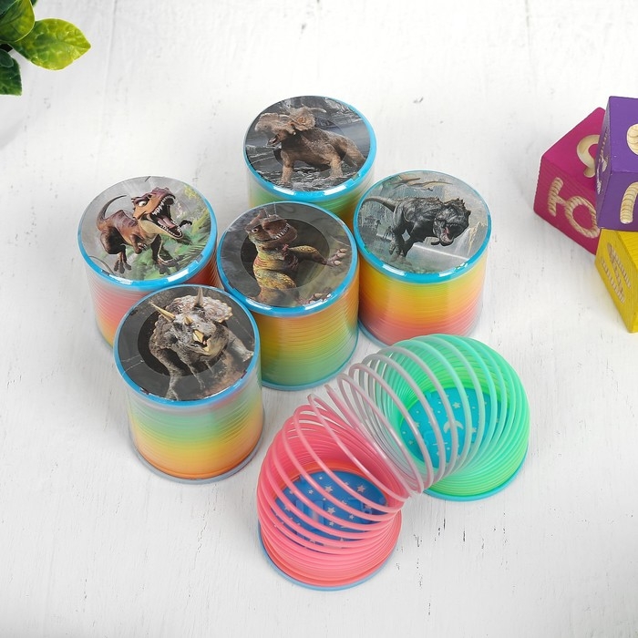 Пружинка-радуга «Динозавр», цвета МИКС