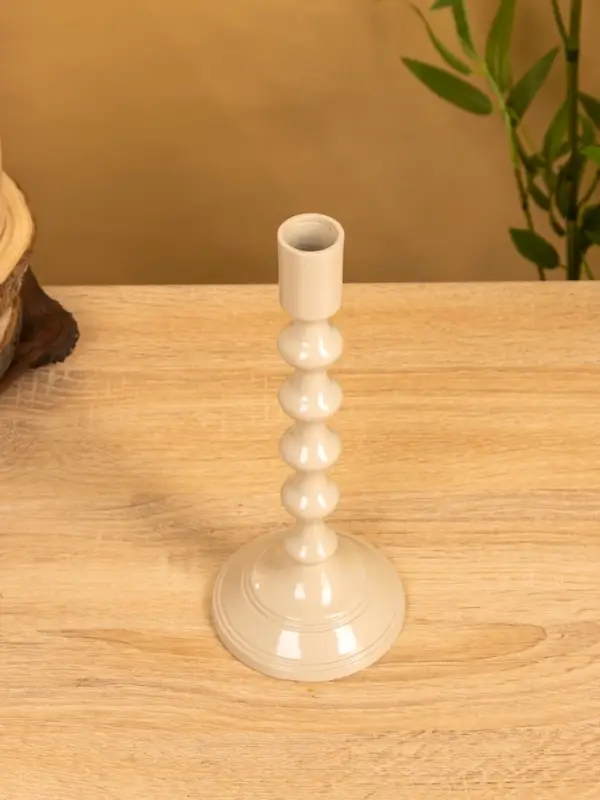 Подсвечник "Кремовый" 10х10х24 см, алюминий