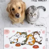 Коврик под миску &laquo;Счастье есть&raquo;, 43&times;28 см