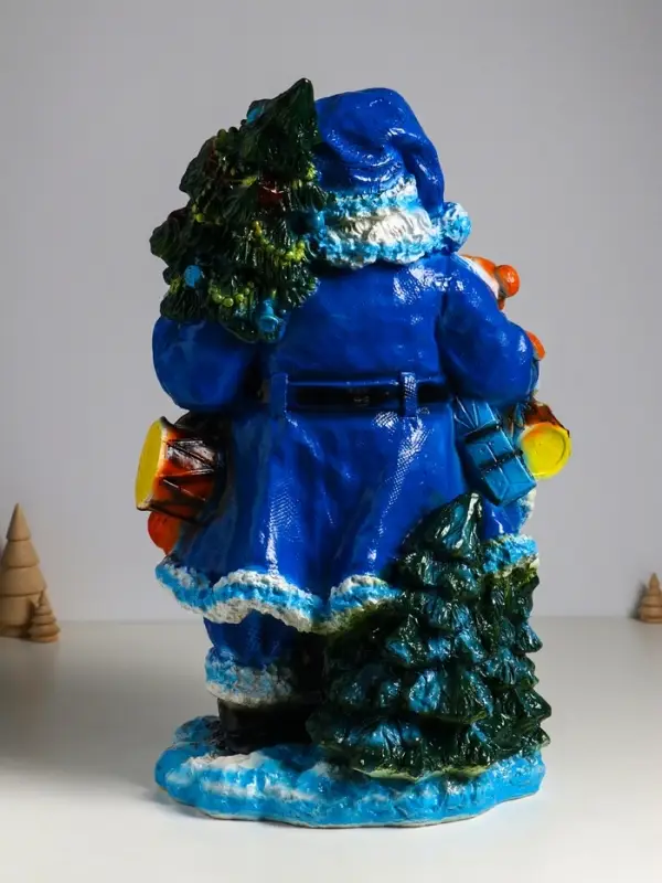 Фигура "Дед мороз" 52х32х26,5 см, синий