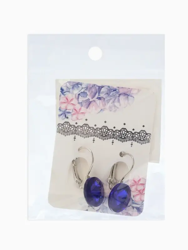 Серьги со стразами &laquo;Яркая классика&raquo;, синие в серебре, d=1.4 см