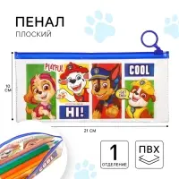 Пенал мягкий, 1 отделение, 100×210 мм, ПВХ, «Щенячий патруль»