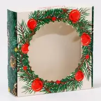 Подарочная коробка сборная с окном «Счастья», 11.5×11.5×3 см