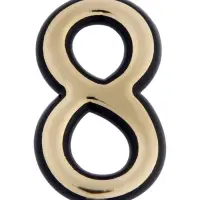 Цифра дверная 8 ТУНДРА, пластиковая, цвет золото, клеевая основа, 1 шт.