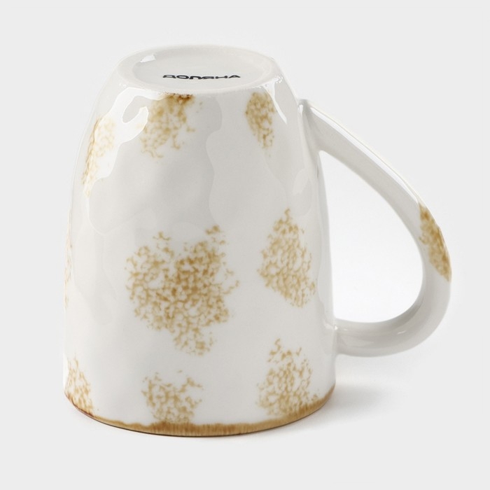 Кружка фарфоровая Доляна Organic Gold, 400 мл, цвет белый Кружка фарфоровая Доляна Organic Gold, 400 мл, цвет белый
